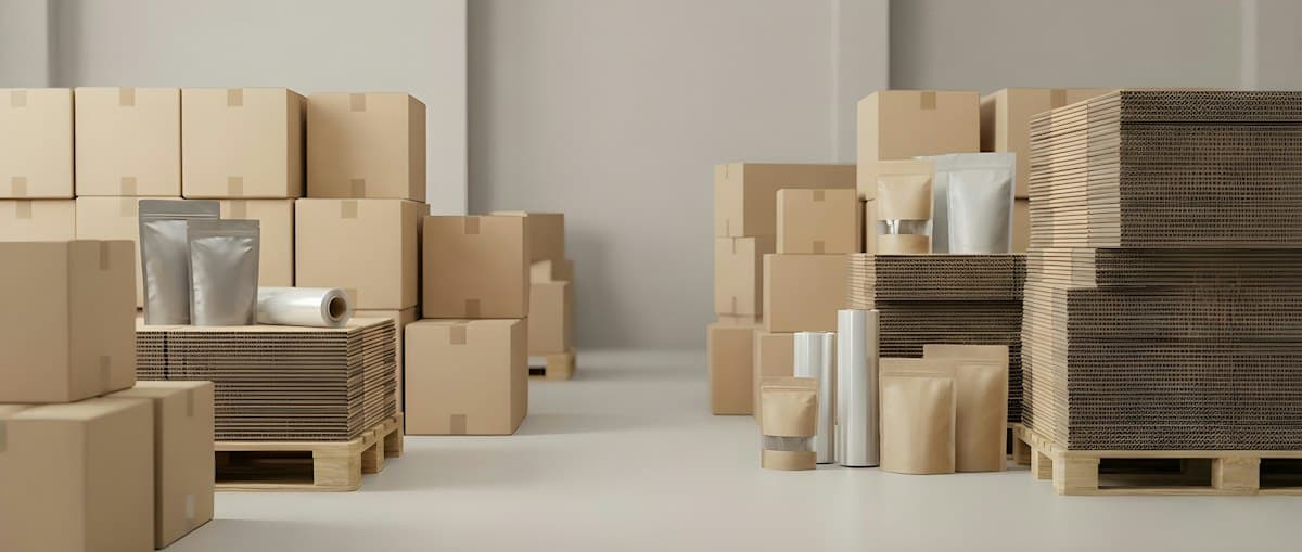 Cartons and packing supplies ready to ship